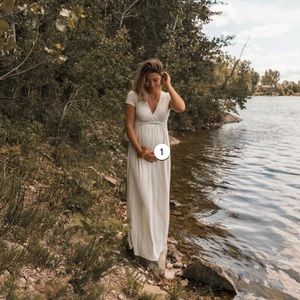 PinkBlush Draped Maternity Maxi Dress